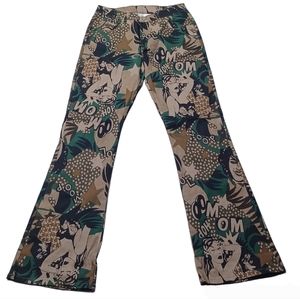 Boom Boom Jeans Women's Camo Cartoon Print Flare Jeans Size Medium (7/8) Nwt